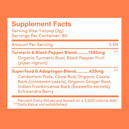 Best Turmeric Golden Milk Organic Turmeric Powder, Cinnamon Ginger & Black Pepper Maximum Absorption, Joint Pain, Gut Health, Sugar-Free, Vegan, Keto (30 Servings)