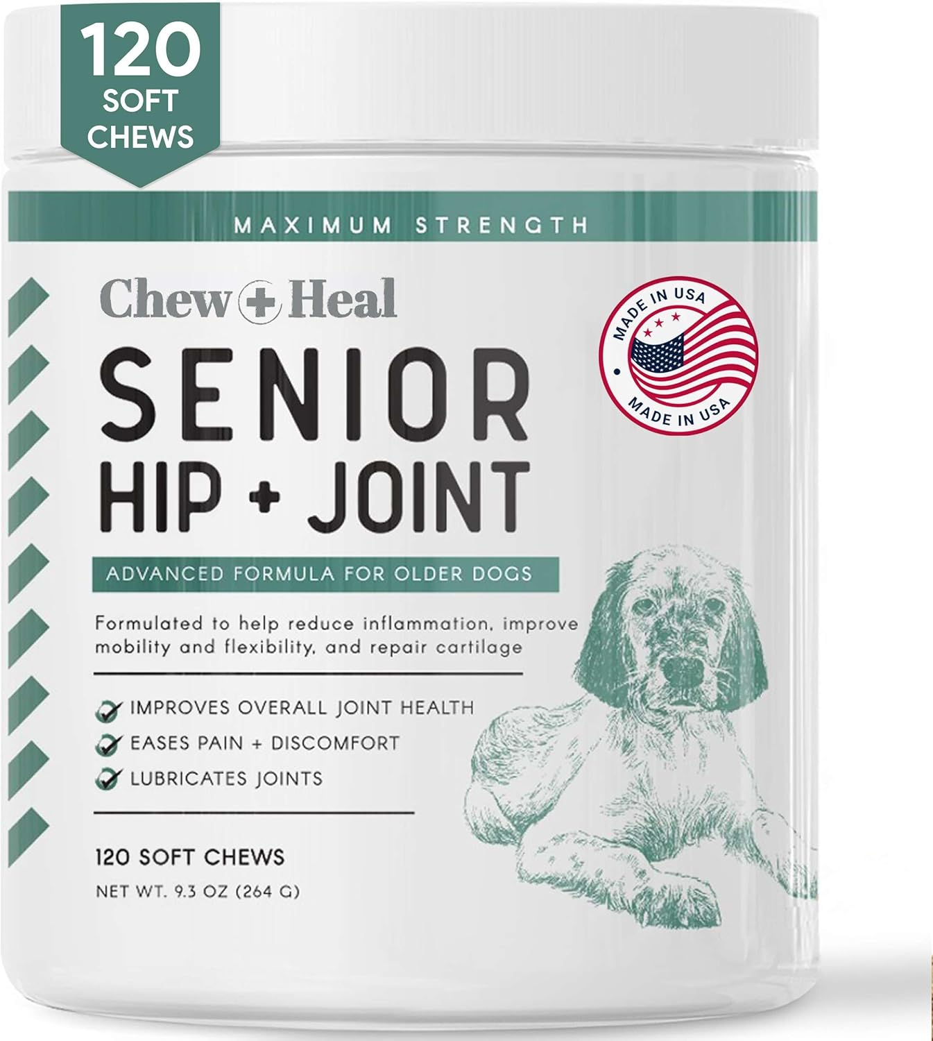 Glucosamine For Dogs Hip And Joint Supplement - 120 Soft Chews For Senior Dogs With Glucosamine, Chondroitin, Msm, Vitamin C, And Omegas - For Mobility, Cartilage, And Joint Health