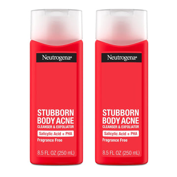 Neutrogena Stubborn Body Acne Cleanser & Exfoliator with Salicylic Acid & PHA for Acne-Prone Skin, Acne Treatment Gently Exfoliates & Helps Prevent Breakouts, 8.5 fl. oz, Pack of 2