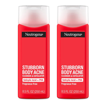 Neutrogena Stubborn Body Acne Cleanser & Exfoliator With Salicylic Acid & Pha For Acne-Prone Skin, Acne Treatment Gently Exfoliates & Helps Prevent Breakouts, 8.5 Fl. Oz, Pack Of 2