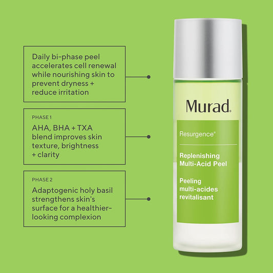 Murad Replenishing Multi-Acid Peel - Resurgence Aha/Bha Salicylic And Glycolic Acid Peel - Skin Renewing Face Peel - Daily Facial Peel Skin Care Treatment, 3.3 Fl Oz