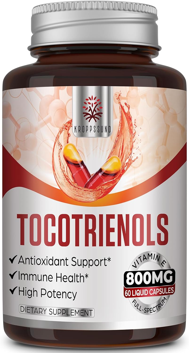 Tocotrienol Supplement Full Spectrum, Cutting-edge Fusion Technology, Tocotrienol Vitamin E-Tocotrienols 800mg,Powerful Antioxidant,Cardiovascular,Highest Absorption Rate - 60 Liquid-Filled Capsules