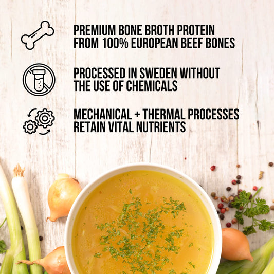 NAKED nutrition Naked Bone Broth - Beef Bone Broth Protein Powder - 20G Protein, Only 1 Ingredient - Gut Health And Joint Supplement - Unflavored - No Gmo, Gluten, Or Soy - 1 Pound