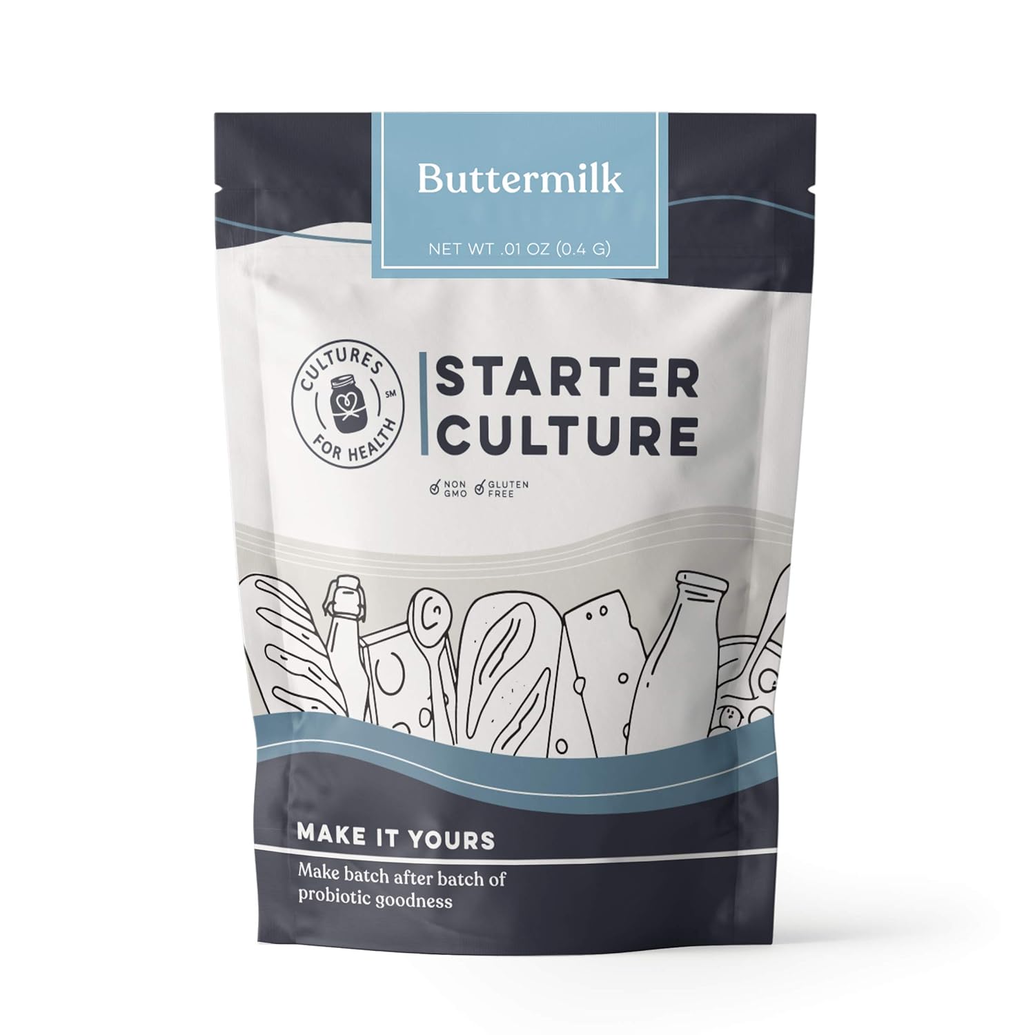 Cultures For Health Buttermilk Starter Culture | Diy Buttermilk, Sour Cream, Or Butter | Heirloom Starter Cultures At Room Temperature | Gluten-Free, Non-Gmo, Rich In Probiotics For Digestive Health