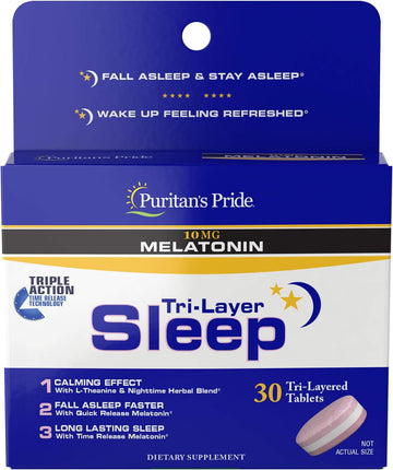 Puritan'S Pride Tri-Layered Sleep Tablets, 30 Count