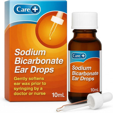 Care Sodium Bicarbonate Ear Drops, Simple, Effective And Gentle, Softens Ear Wax, Suitable From Children 1+ Years Old, Dropper Included, 10Ml Drops