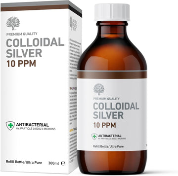 Nature'S Greatest Secret Premium Quality Antibacterial 10Ppm Colloidal Silver Bottle 300Ml