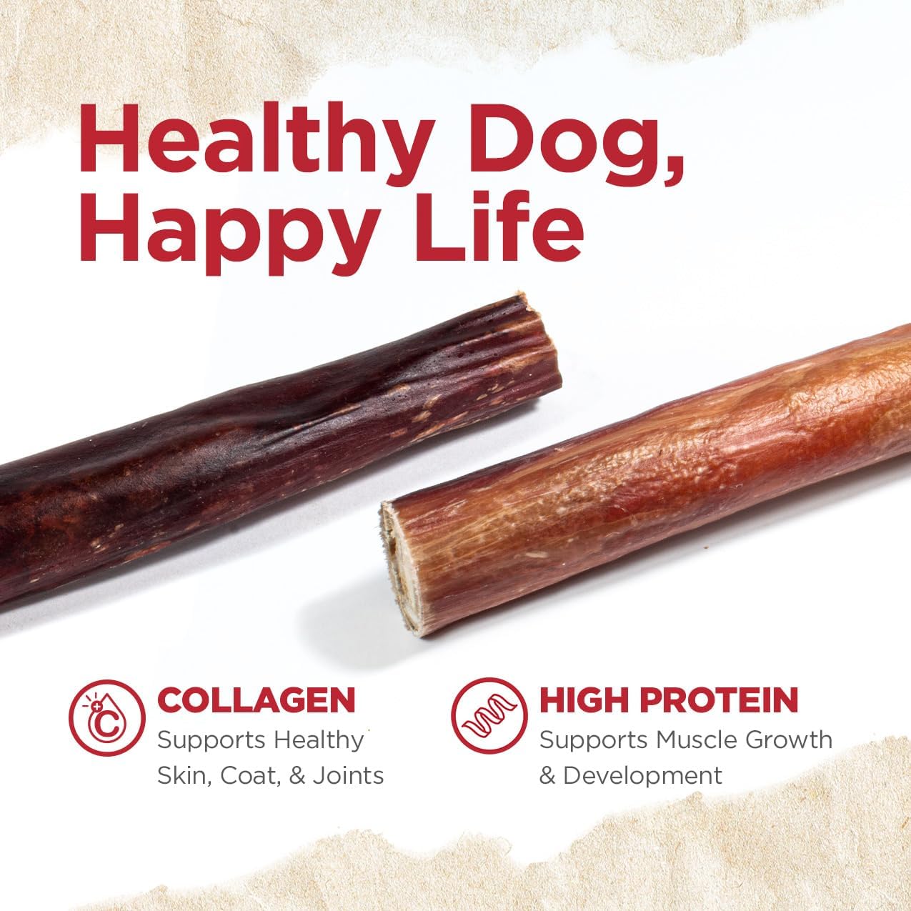 Natural Farm Power Bully Sticks Peanut Flavor Dog Chews (6”, 5-Pack), 2-in-1 Power Chews: Premium Beef Cheek Wrapped in Beef Pizzle with Enticing Peanut Butter Flavor, Double Chewing Time : Pet Supplies