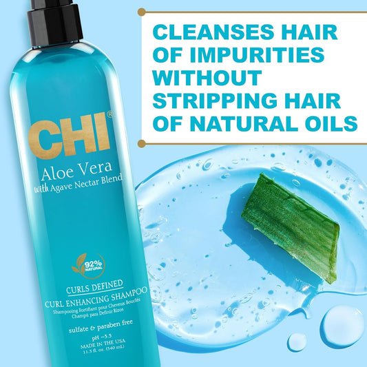 Chi Aloe Vera Curl Enhancing Shampoo, 739 Ml, White