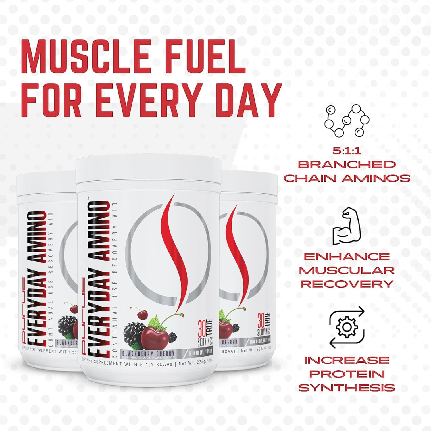 Purus Labs Everyday Amino Bcaa Powder | Amino Acids For Muscle Hydration & Recovery | Sugar Free & Gluten Free | 30 Servings (Strawberry Lemonade)