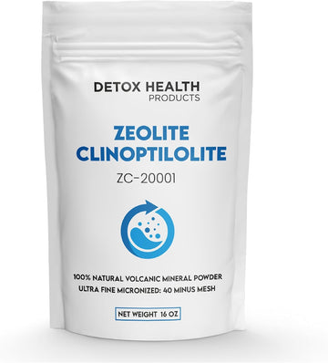 Zeolite Clinoptilolite Powder | Ultra FINE Less-Than 2 æm | Clinoptilolite 95% | 3X Activated | Natural Mineral Dust | Detox Health Products | 16 oz