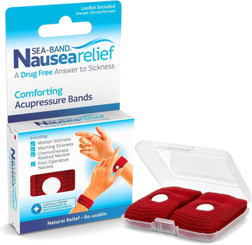 Sea-Band Travel & Motion Sickness And Nausea Relief Acupressure Wristband - Adult (Lemon), 1 Pair