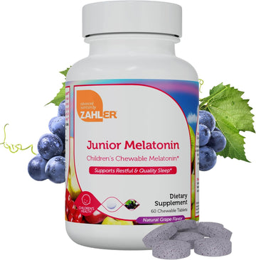 Zahler 1Mg Children'S Melatonin For Kids - Sleep Support And Quality Rest For Ages 4+ Delicious Natural Grape Flavor - Non Gmo Kosher Low Dose Childrens Melatonin 1 Mg, 60 Chewable Tablets