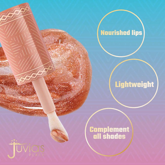 Juvia'S Place Nubian Earth Lip Reflect Lip Gloss Nubian Nude - Non-Sticky Lip Makeup, Hydrating Lip Gloss, Tinted Lip Gloss, Shine & Glow Lip Makeup, Beauty & Personal Care Products For Lips