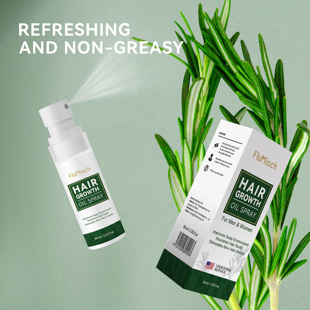 Flumisch Rosemary Oil Hair Growth Spray For Hair Loss Treatments, Batana Oil For Hair Regrowth With Natural Rice Water+Biotin, Hair Growth Serum Spray Hair Thickening For Men And Women : Beauty & Personal Care