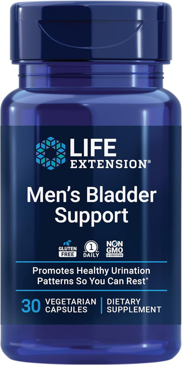 Life Extension Mens Bladder Control - Prostate & Bladder Health Supplement - For Support Urination & Sleep Patterns with Melatonin, Beta Sitosterol - Non-GMO, Gluten-Free, Vegetarian - 30 Capsules