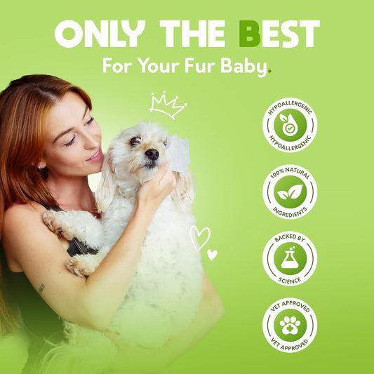 G.A.S Plant-Based Full Body Pet Wipes For Dogs & Cats - Vet-Designed & Hypoallergenic - Cleaning & Deodorizing - Wood-Based & Earth-Friendly - Pack Of 400