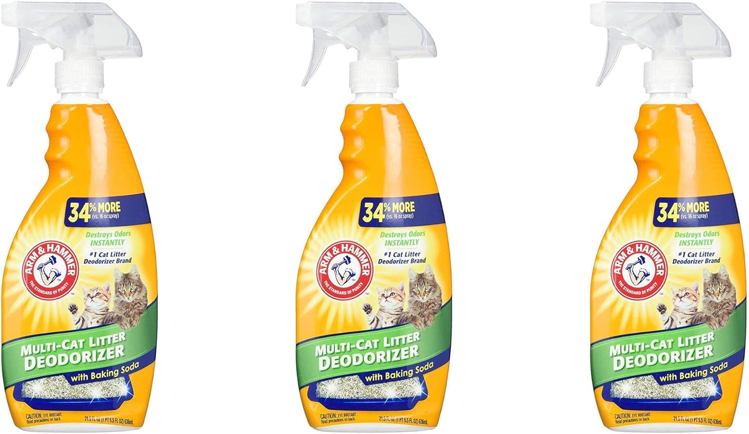 Arm & Hammer No Scent Odor Eliminator 21.5 oz. - Pack of 3 : Health & Household