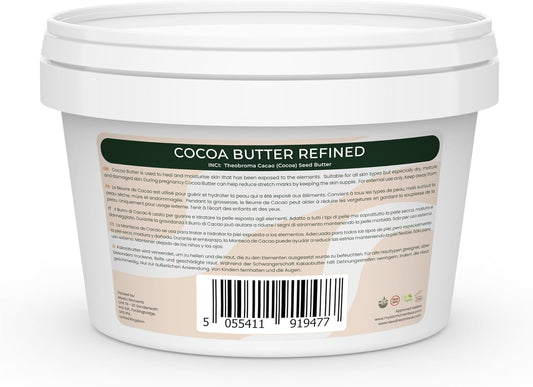 Mystic Moments | Cocoa Butter Refined Organic 500G - Pure & Natural Cosmetic Butters Vegan Gmo Free