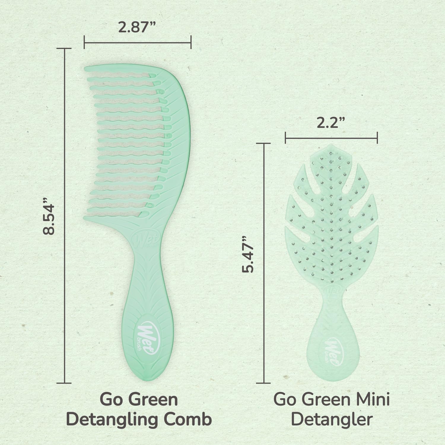 Wet Brush Go Green Tea Tree Oil Infused Treatment Comb - Wide Tooth Hair Detangler With Wavetooth Design That Gently And Glides Through Tangles - No Split Ends And No Damage : Beauty & Personal Care