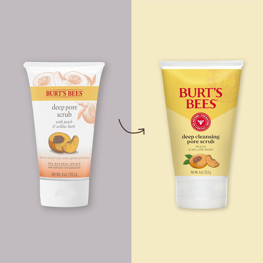 Burt'S Bees Deep Cleansing Pore Scrub With Peach And Willow Bark, 4 Ounces