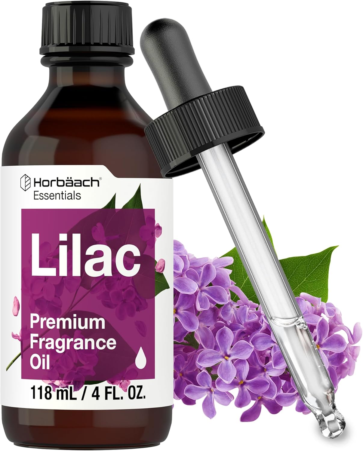 Horbäach Lilac Fragrance Oil | 4 fl oz (118 mL) | Premium Grade | for Diffusers, Candle and Soap Making, DIY Projects & More