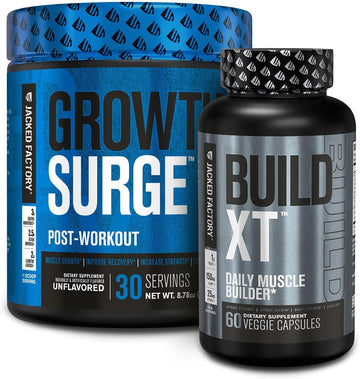 Jacked Factory Build-Xt Daily Muscle Builder Supplement, Growth Surge Post Workout Recovery & Muscle Growth