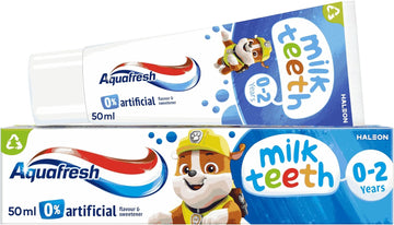 Aquafresh Milk Teeth Baby Toothpaste 0-2 Years, Toddler Toothpaste For Infants, Gentle Care For Milk Teeth, 50Ml