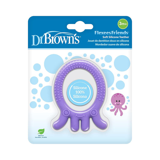 Dr. Brown'S Flexees Friends Silicone Teether, Purple Octopus