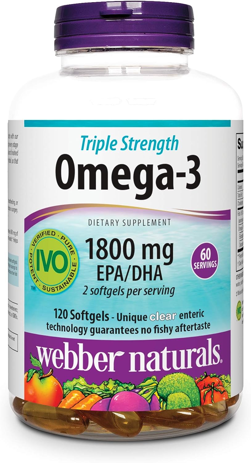 Webber Naturals Triple Strength Omega-3 Fish Oil, 1,800 mg Omega-3 (1,