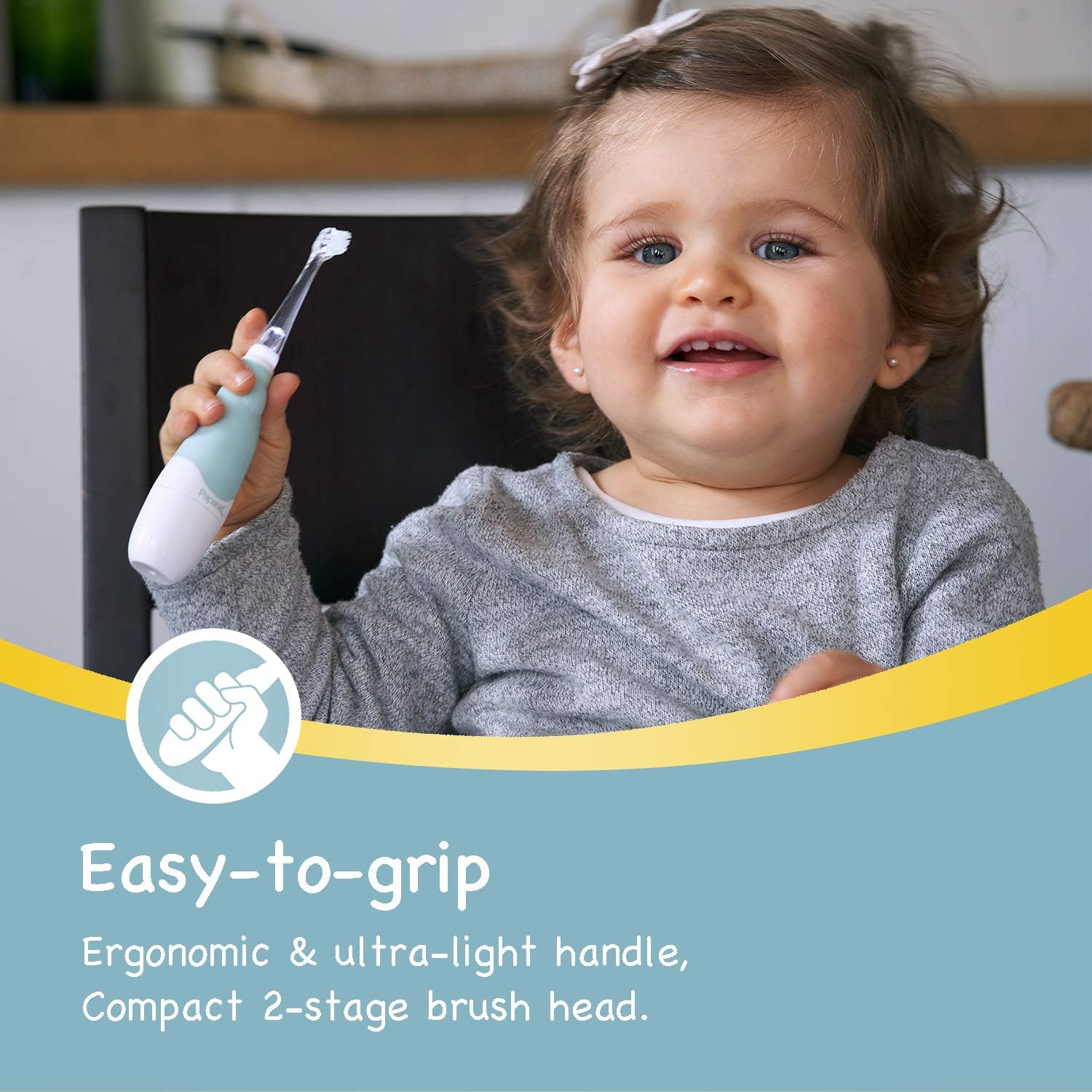 Papablic BabyHandy 2-Stage Baby Sonic Electric Toothbrush for Babies and Toddlers Ages 0-3 Years : Health & Household