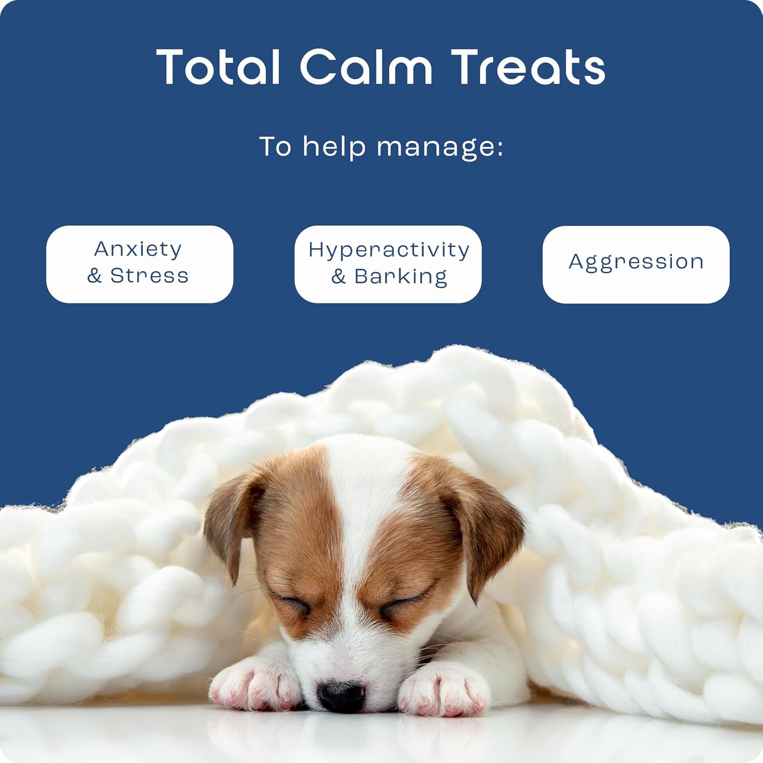 Total Calming Treats for Dogs | Reduces Anxiety, Stress, Fear, Hyperactivity, Aggression, Barking, Separation | For all Breeds & Sizes (90 Treats) | Puptons :Pet Supplies