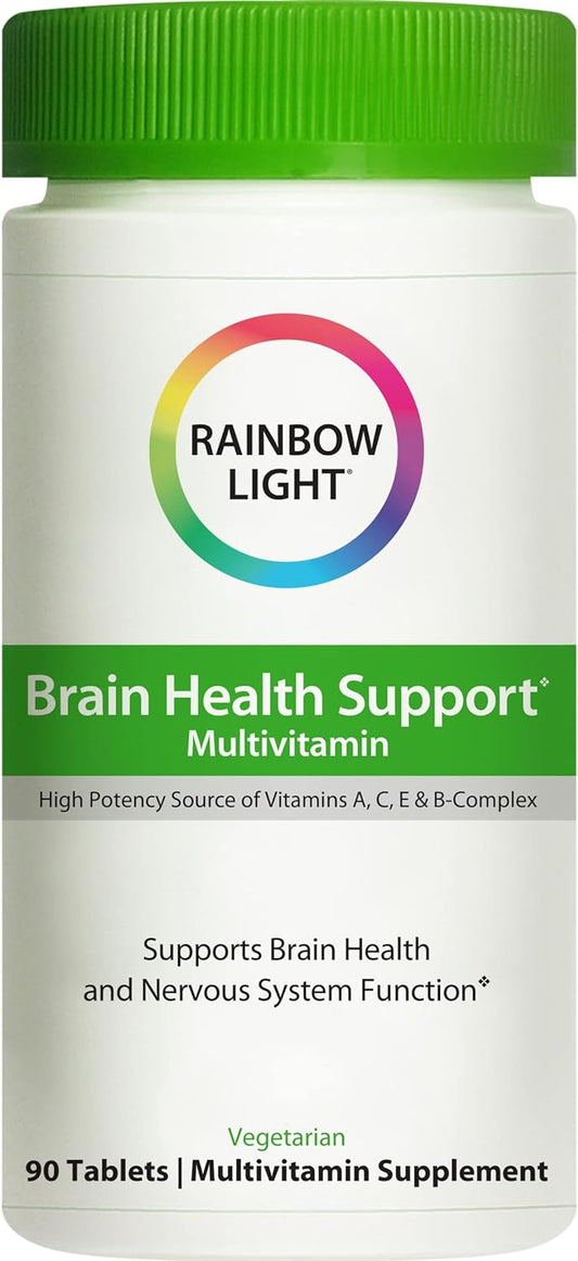 Rainbow Light - Brain & Focus Multivitamin For Teens & Adults - Food-Based Nutrition, Supports Brain Health, Energy, Immune System, And Digestion - 90 Mini-Tablets