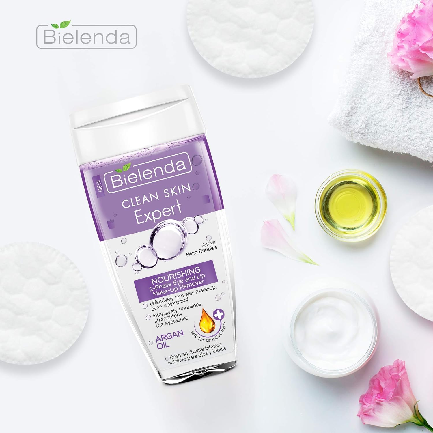 Bielenda Clean Skin Expert - Nourishing, 2-Phase Eye And Lip Make-Up Remover - Clean Skin Expert Nourishing 2-Phase Eye And Lip Make-Up Remover With Argan Oil - 150 ml : Amazon.co.uk: Beauty