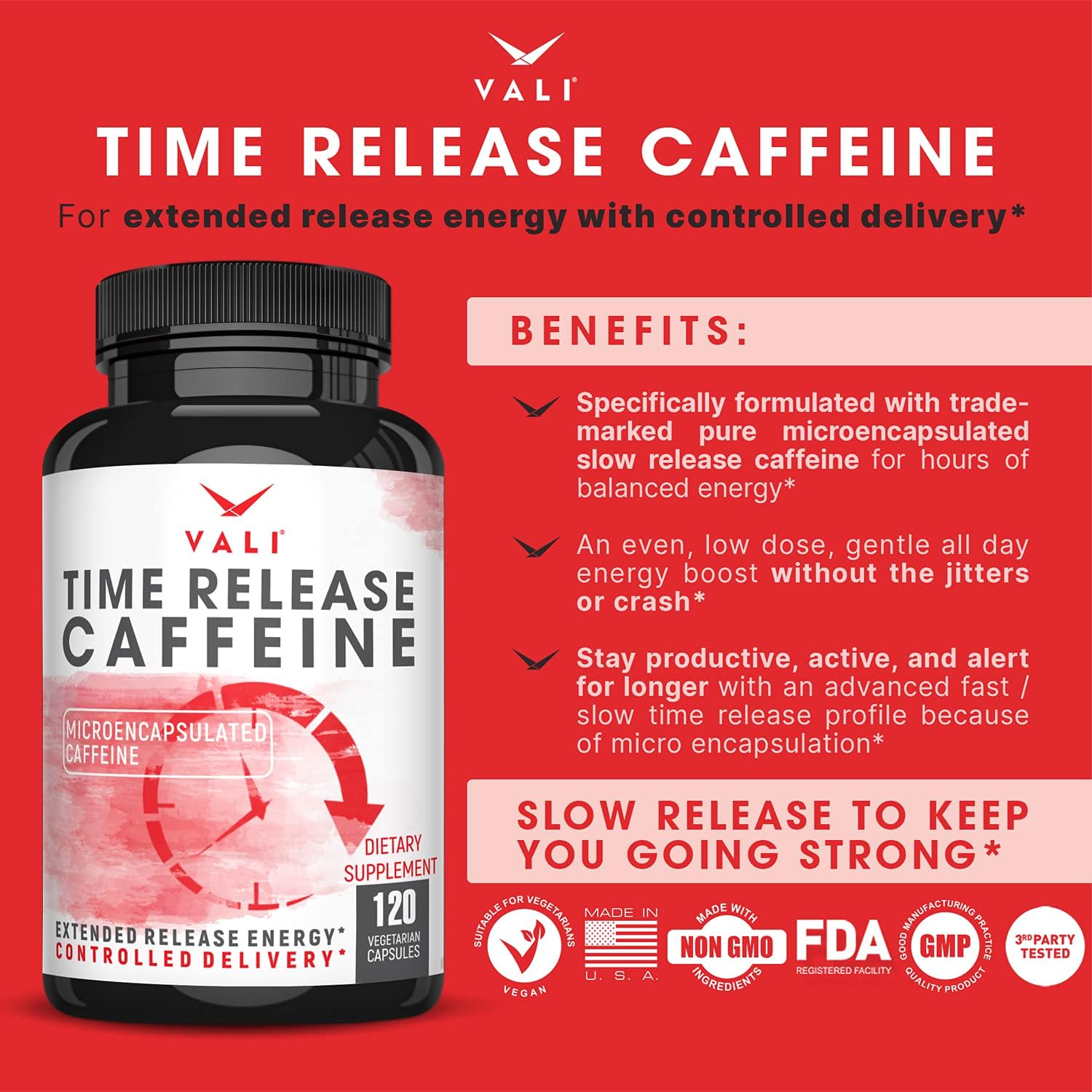 VALI Time Release Caffeine Electrolyte Salts with Caffeine Bundle - Smart Slow Release Caffeine for Extended Energy, Focus & Alertness and Rapid Oral Rehydration for Hydration Fluid Recovery : Health & Household