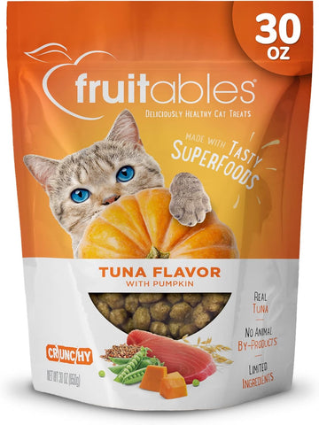 Fruitables Cat Treats – Crunchy Treats for Cats – Healthy Low Calorie Treats Packed with Protein – Free of Wheat, Corn and Soy – Made with Real Tuna with Pumpkin – 30 Ounces