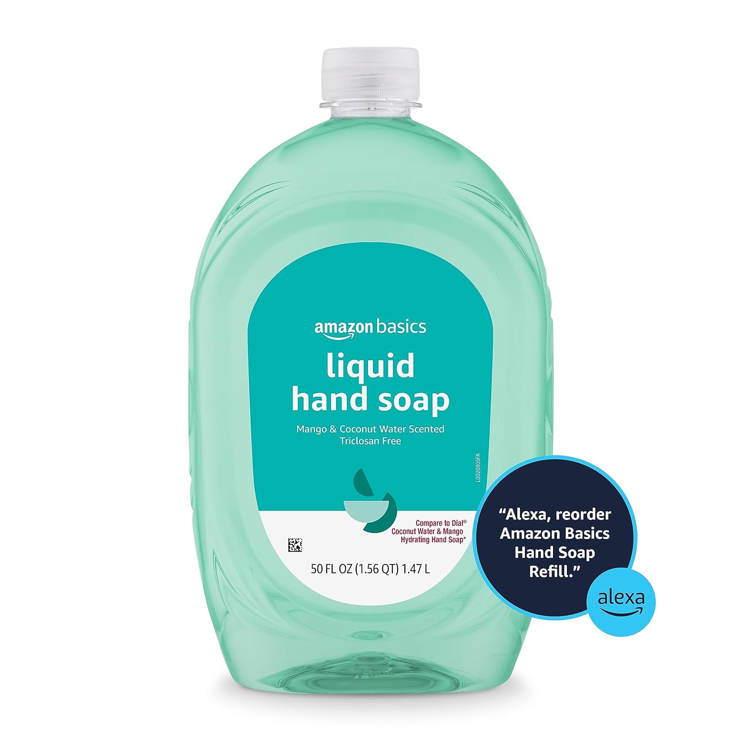 Liquid Hand Soap Refill, Mango and Coconut Water Scent, Triclosan-Free, 50 Fl Oz (Pack of 1) (Previously Solimo)