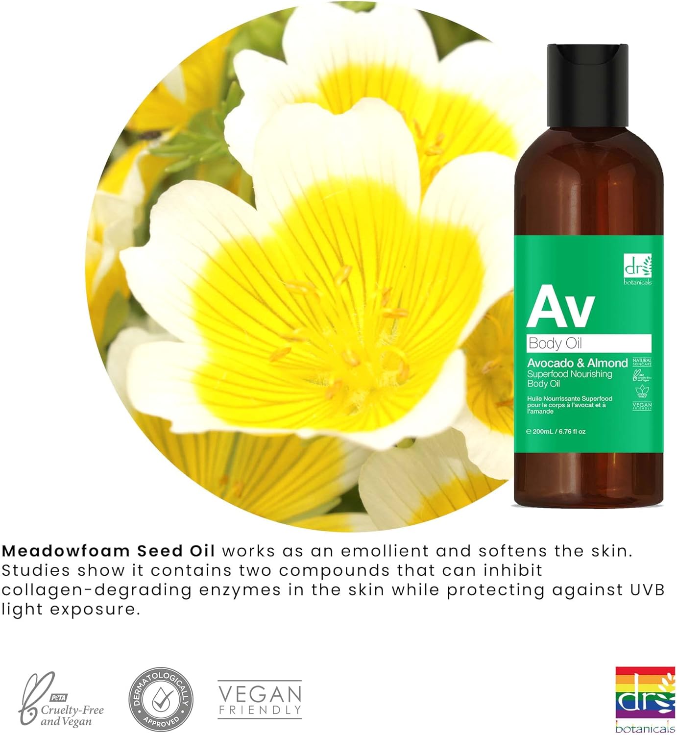 Dr Botanicals Avocado & Almond Superfood Nourishing Body Oil 200ml : Amazon.co.uk: Beauty