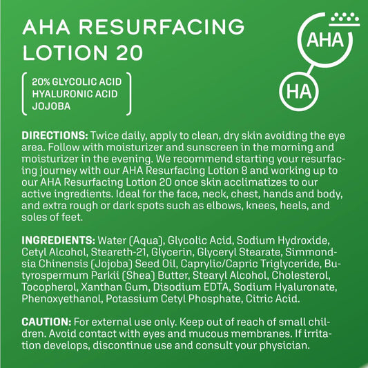 Dcl Skincare Aha Resurfacing Lotion 20 With 20% Glycolic Acid, 1.7 Fl Oz