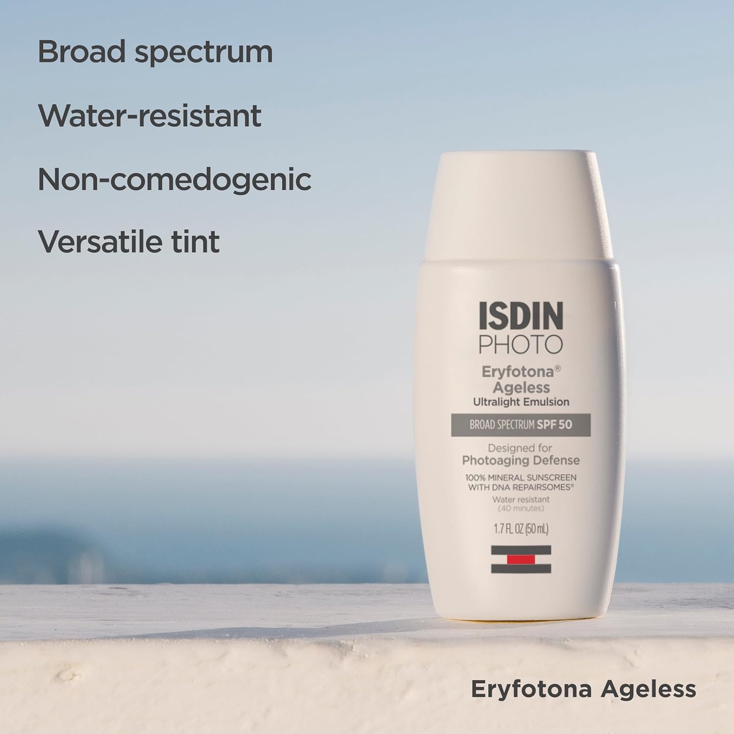 ISDIN Eryfotona Ageless Tinted Mineral Sunscreen for Face, SPF 50 Zinc Oxide Formula Helps Repair Sun Damage, 1.7 Fl.Oz. Travel-Size Tube, Water Resistant and Non-comedogenic : Beauty & Personal Care