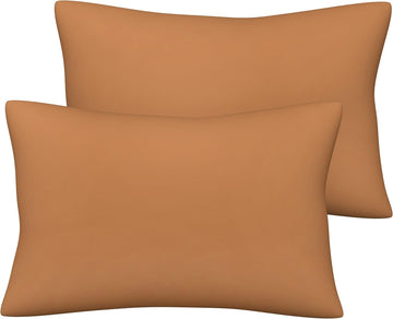 Pobibaby - 2 Pack Premium Toddler Solid Pillowcase - Ultra Soft Jersey Knit - Crib & Kids Pillow, Travel Pillow Case Cover (Caramel Brown)