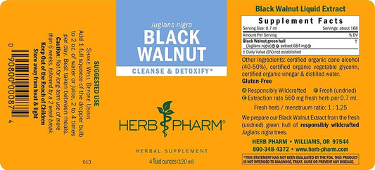 Herb Pharm Black Walnut Liquid Extract for Cleansing and Detoxifying - 4 Ounce