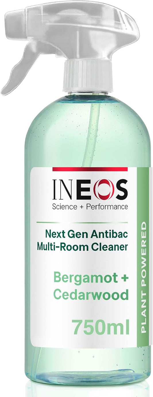 Ineos Next-Gen Cleaning Antibac Spray, 4.5L (750Ml X 6), Multi-Room, Plant Powered, Limescale + Grease Remover, Kills 99.9% Of Bacteria + Viruses, Pomelo + Yuzu, Packaging May Vary