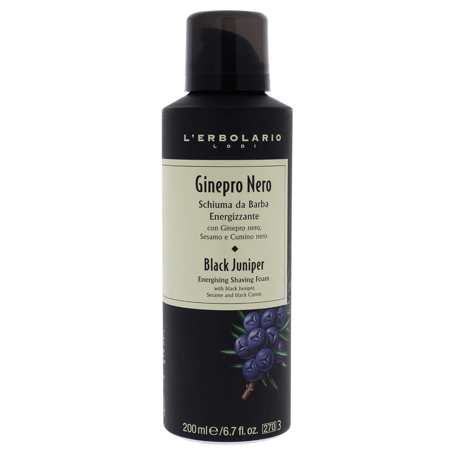L'Erbolario Black Juniper Energising Shaving Foam - Prevents Redness And Freshens Skin - An Invigorating Fragrance - Prepares Your Face For Shaving Gently And Carefully - 6.7 Oz : Beauty & Personal Care