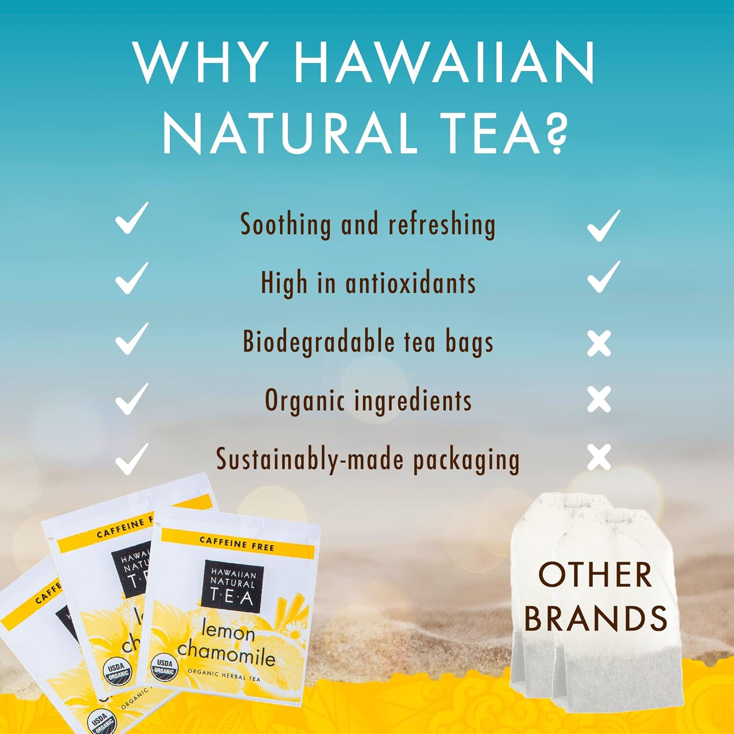 Organic Lemon Chamomile Tea - Caffeine Free Herbal Tea - Supports A Good Night’S Sleep - Calming, Relaxing Tea For Bedtime, Anxiety & Stress - 20 Tea Bags