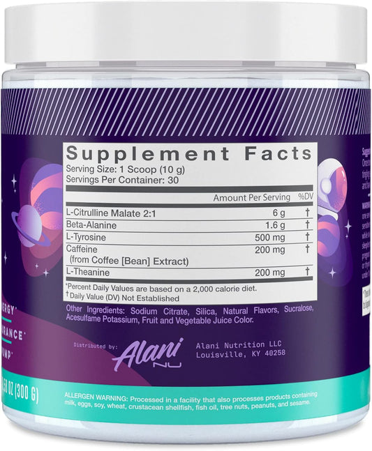 Alani Nu Pre Workout Powder Strawberry Sunrise, Amino Energy Boost, Endurance Supplement, Sugar Free, 200Mg Caffeine, L-Theanine, Beta-Alanine, Citrulline, 30 Servings