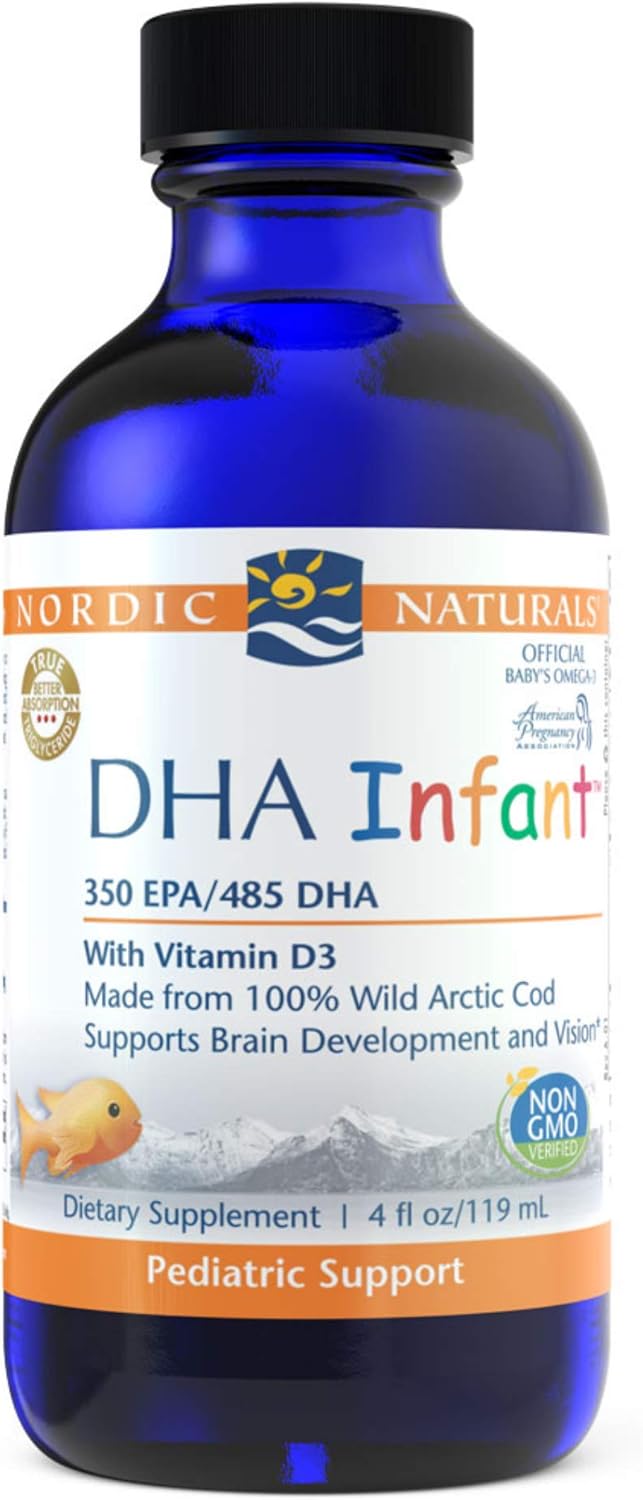 Nordic Naturals DHA Infant, Unavored -  - 1050 mg Omega-3 + 300 IU Vitamin D3 - Supports Brain & Vision Development in Babies - Non-GMO - 24 Servings