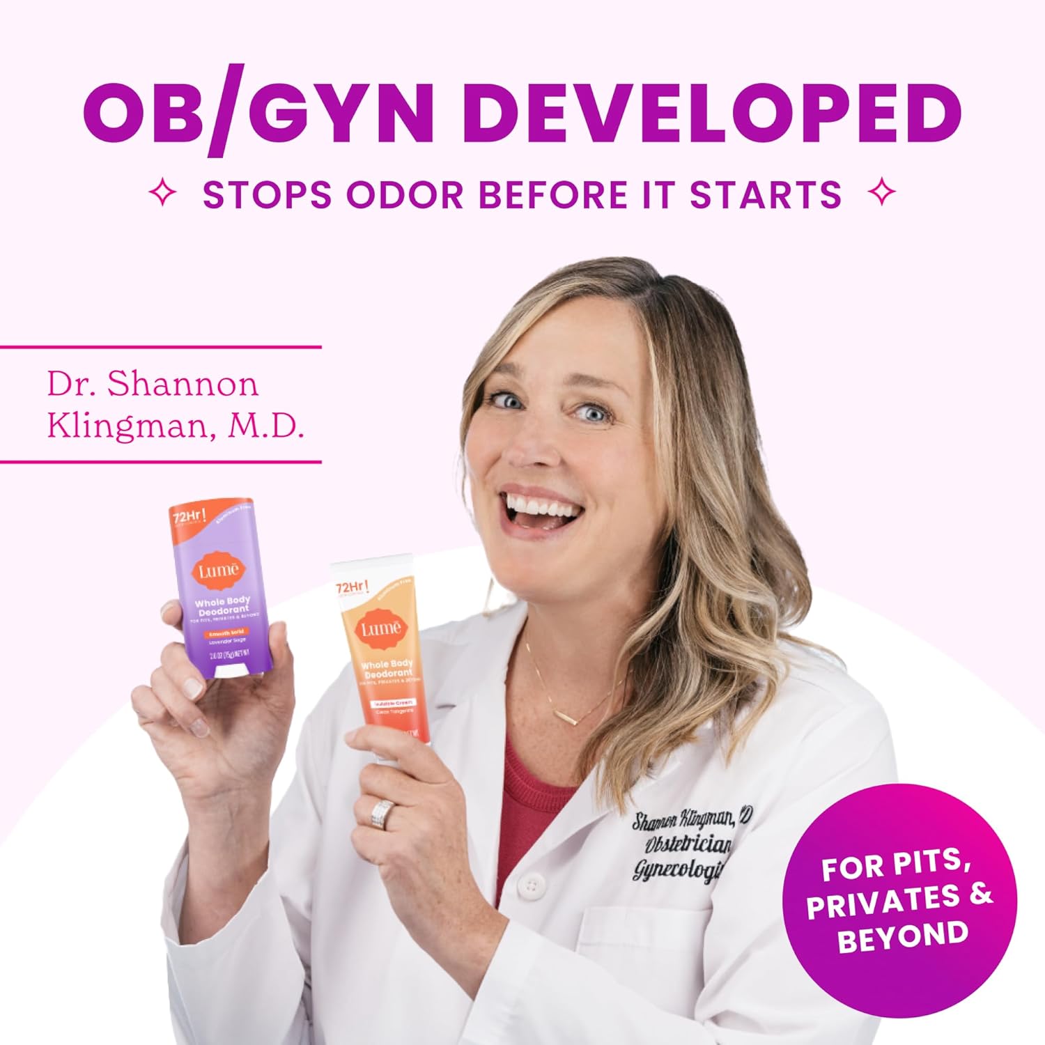 Lume Whole Body Deodorant - Smooth Solid Stick & Flushable Deodorant Wipes - Doctor Developed - Aluminum Free, Baking Soda Free, Skin Loving - 2.6 Ounce (Unscented) 15 Count Wipes (Cool Cucumber) : Beauty & Personal Care