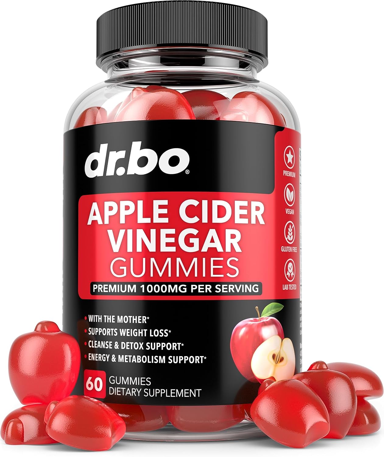 ACV Apple Cider Vinegar Gummies - Natural Support for Advanced Weight Loss, Detox, Cleansing, Digestion & Gut Health - ACV Gummies Supplements with 1000MG Apple Cider Vinegar Gummies with The Mother