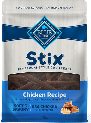 Blue Buffalo Stix Pepperoni-Style Dog Treats Made With Natural Ingredients, Chicken Recipe, 13-Oz. Bag